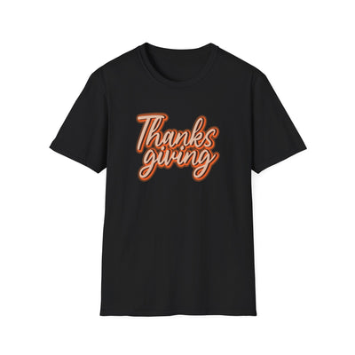 Thanksgiving Unisex Softstyle T-Shirt, Fall Festive Tee, Family Gathering Shirt, Autumn Celebration Apparel, Gratitude Gift