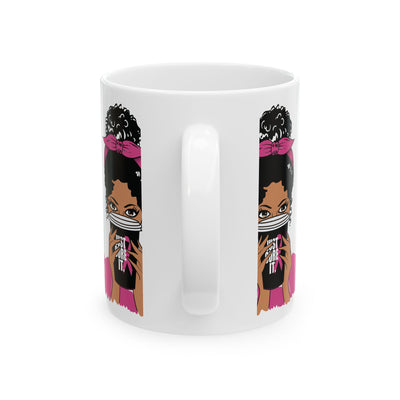 Empowered Sips: Breast Cancer Awareness Coffee Mug – 11oz & 15oz