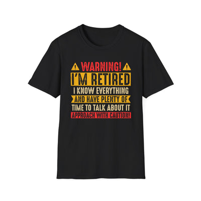 Funny Retirement T-Shirt – “Warning: I’m Retired” Unisex Tee | Retirement Gift for Him or Her