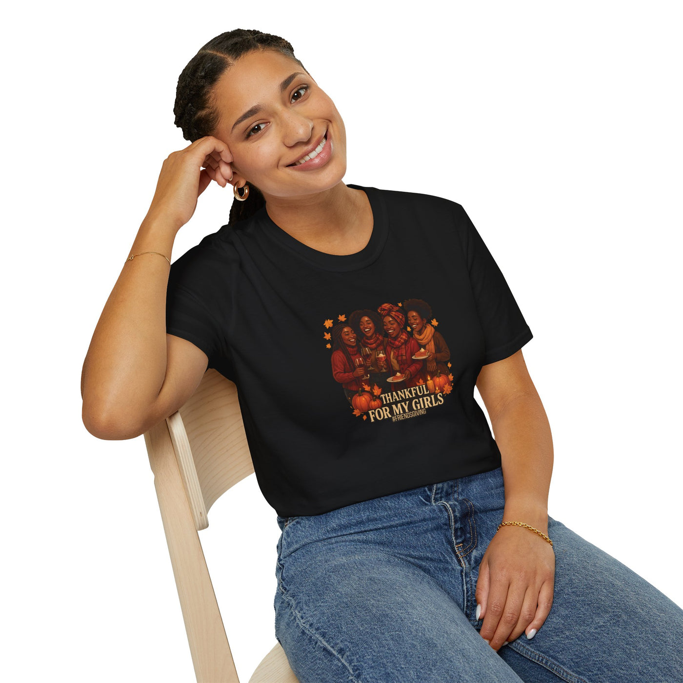 Thankful For My Girls T-Shirt | Friendsgiving & Thanksgiving Celebration Tee