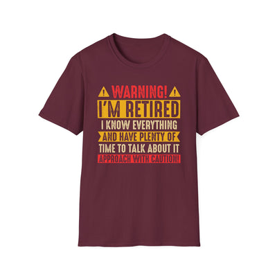 Funny Retirement T-Shirt – “Warning: I’m Retired” Unisex Tee | Retirement Gift for Him or Her