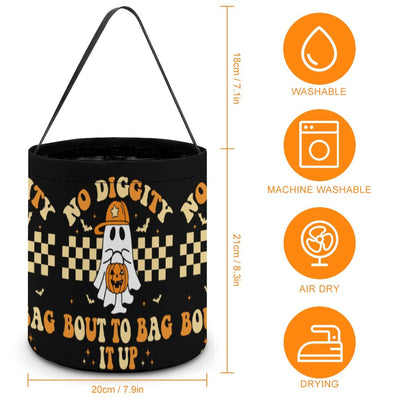 Kids Halloween Tote – “No Diggity, Bout to Bag It Up” Trick-or-Treat Candy Bag