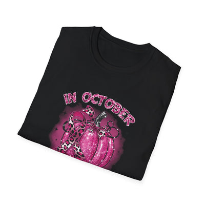 In October We Wear Pink Breast Cancer Awareness T-Shirt