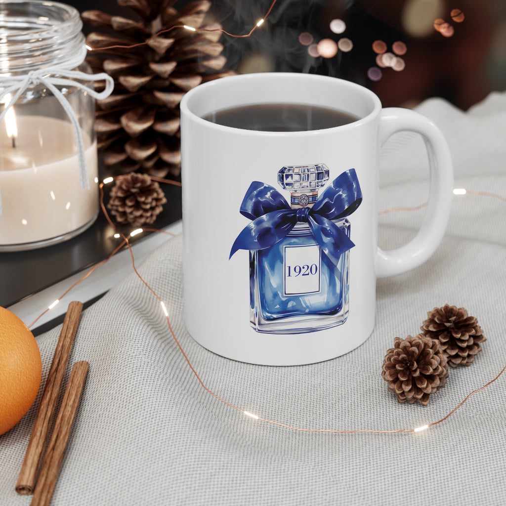 1920 Blue Ribbon Ceramic Coffee Cup - Sweet Scent of Sisterhood Mug