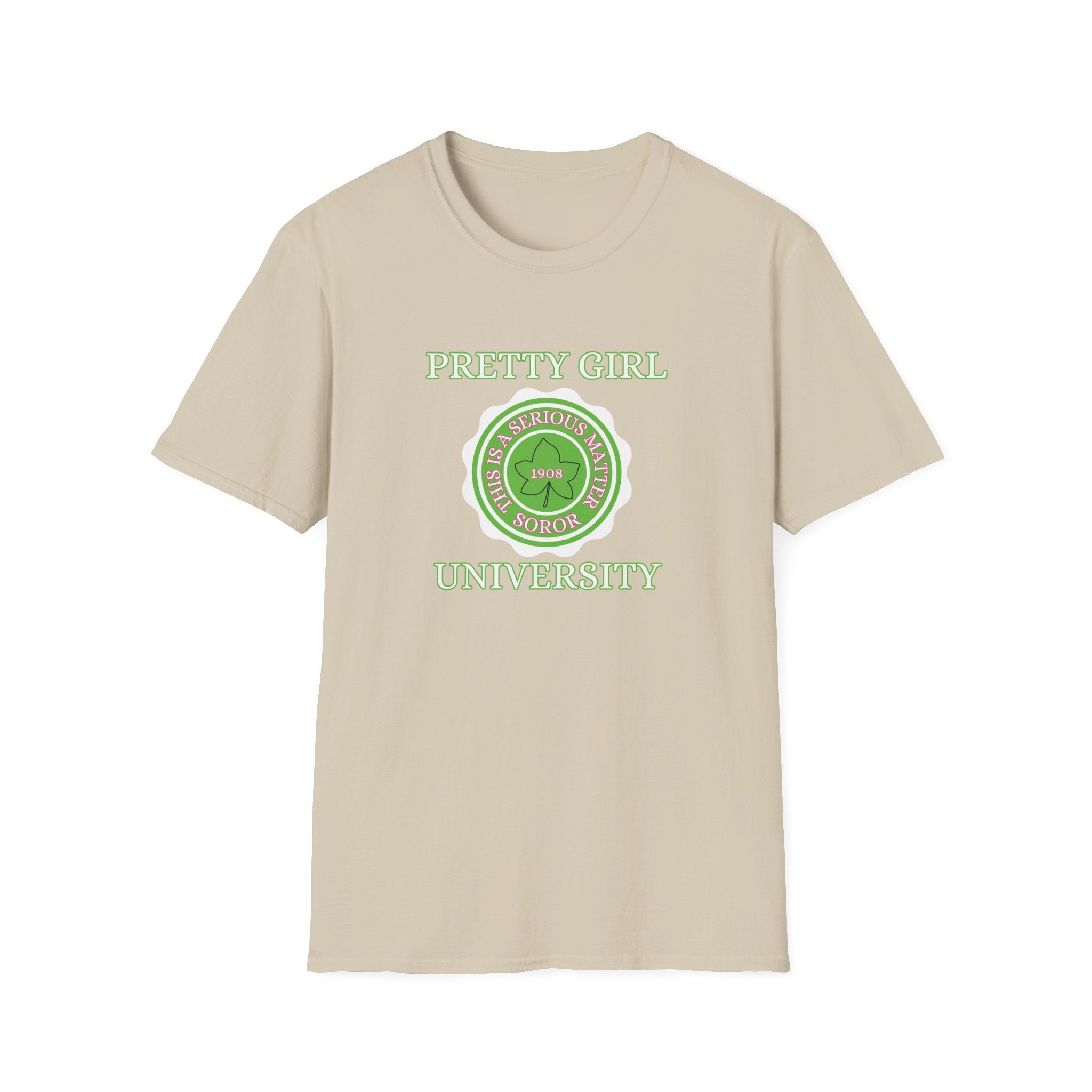 Pretty Girl University T-Shirt | Chic Sorority-Inspired Tee for Confident Women