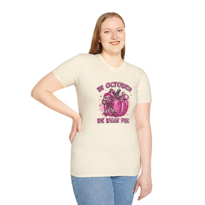 In October We Wear Pink Breast Cancer Awareness T-Shirt