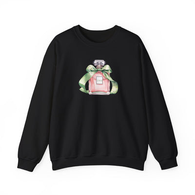 Pretty & Powerful Sorority-Inspired Perfume Bottle Sweatshirt | Chic Pink & Green Pullover
