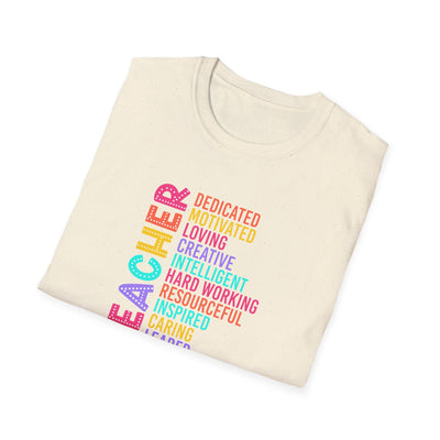 “TEACHER” Word Art Tee – Bold, Bright, and Built for Educators Who Inspire