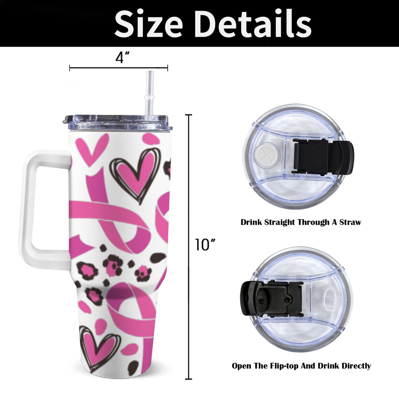 Breast Cancer Awareness Pink Ribbon Tumbler