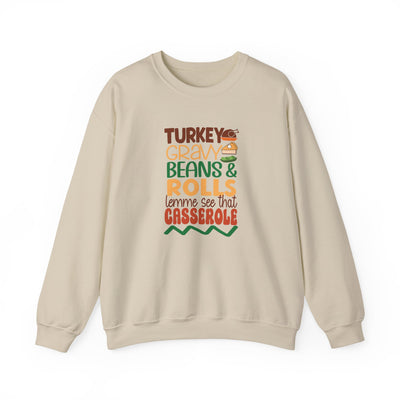 Turkey, Gravy, Beans & Rolls Sweatshirt | Cozy Funny Thanksgiving Crewneck