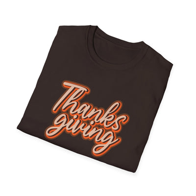 Thanksgiving Unisex Softstyle T-Shirt, Fall Festive Tee, Family Gathering Shirt, Autumn Celebration Apparel, Gratitude Gift