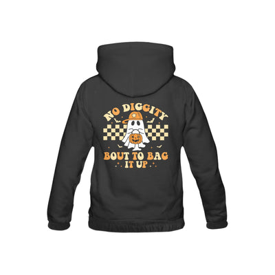 Kids Halloween Hoodie – “No Diggity" Bout to Bag It Up” Spooky Cute Hoodie