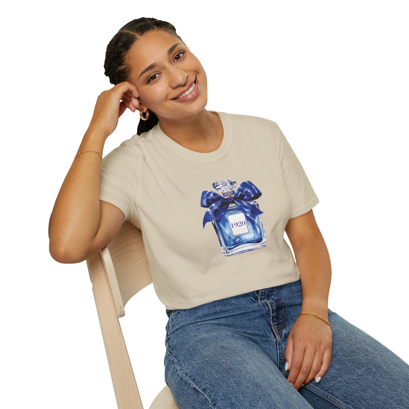 1920 Inspired Perfume Bottle T-Shirt | Chic Sorority-Inspired Tee for Everyday Wear