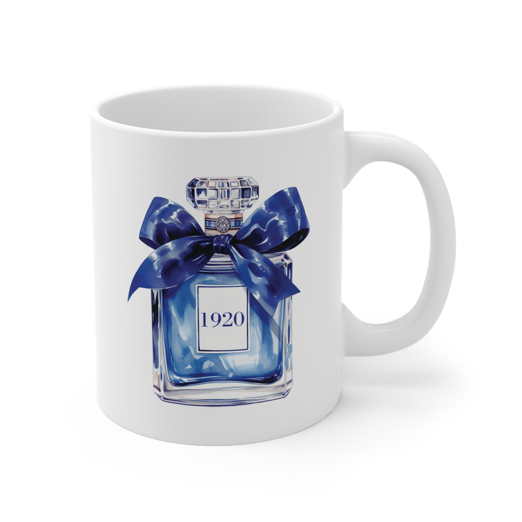 1920 Blue Ribbon Ceramic Coffee Cup - Sweet Scent of Sisterhood Mug