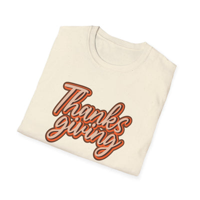 Thanksgiving Unisex Softstyle T-Shirt, Fall Festive Tee, Family Gathering Shirt, Autumn Celebration Apparel, Gratitude Gift