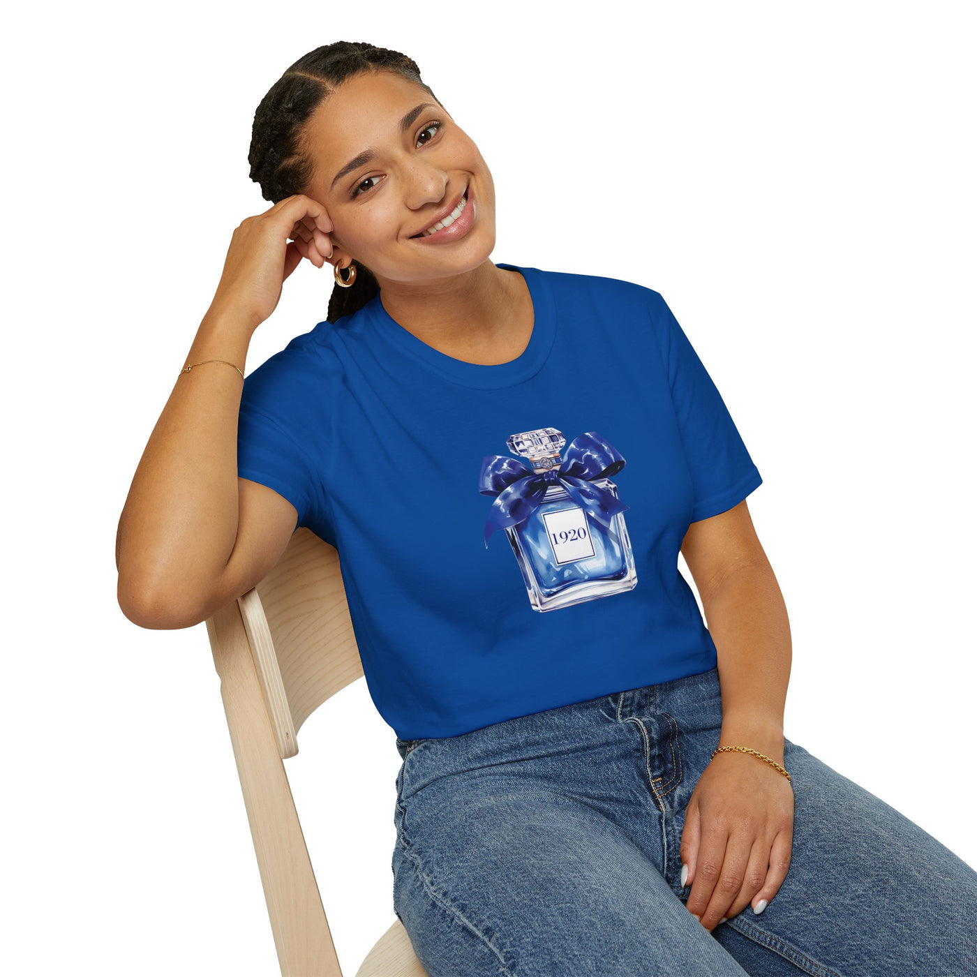 1920 Inspired Perfume Bottle T-Shirt | Chic Sorority-Inspired Tee for Everyday Wear