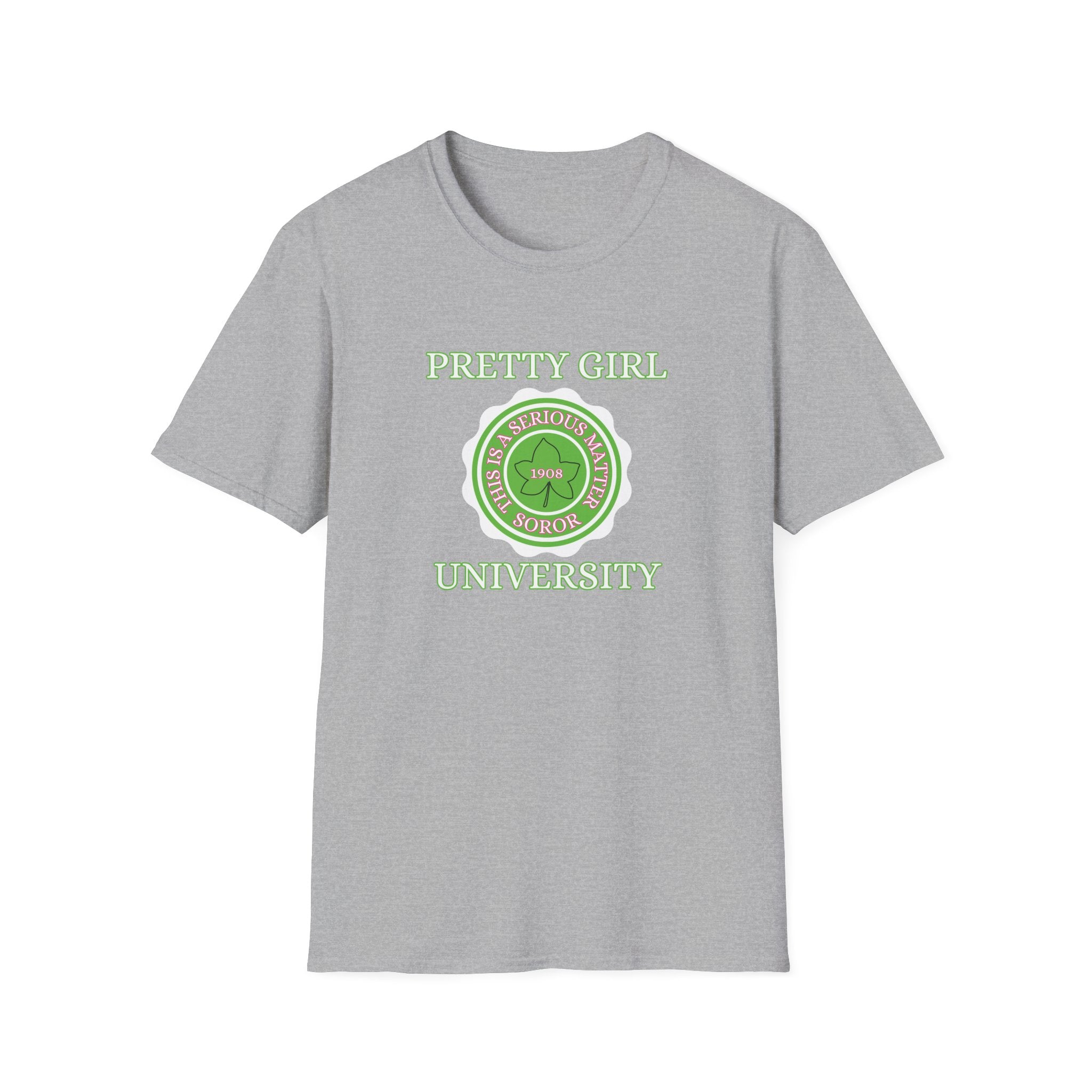 Pretty Girl University T-Shirt | Chic Sorority-Inspired Tee for Confident Women