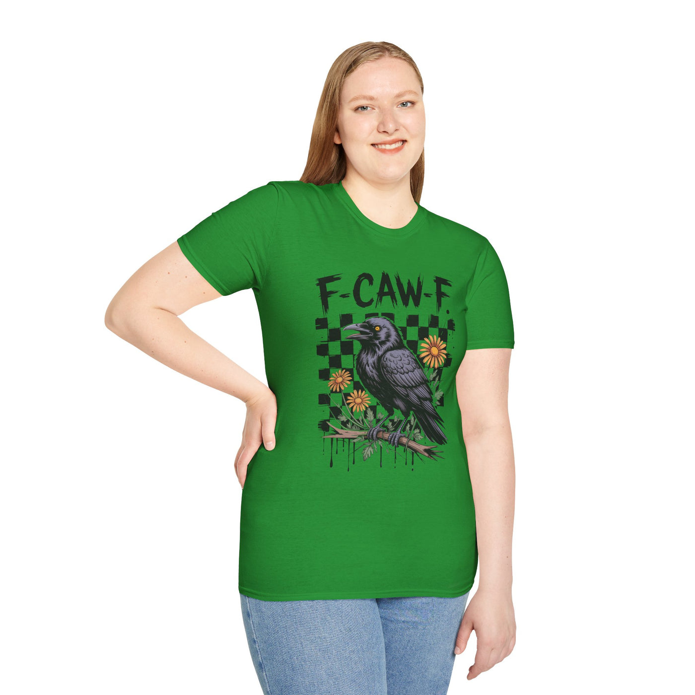 F-CAW-F Halloween Raven Graphic Tee | Spooky Fall Shirt for Halloween Lovers
