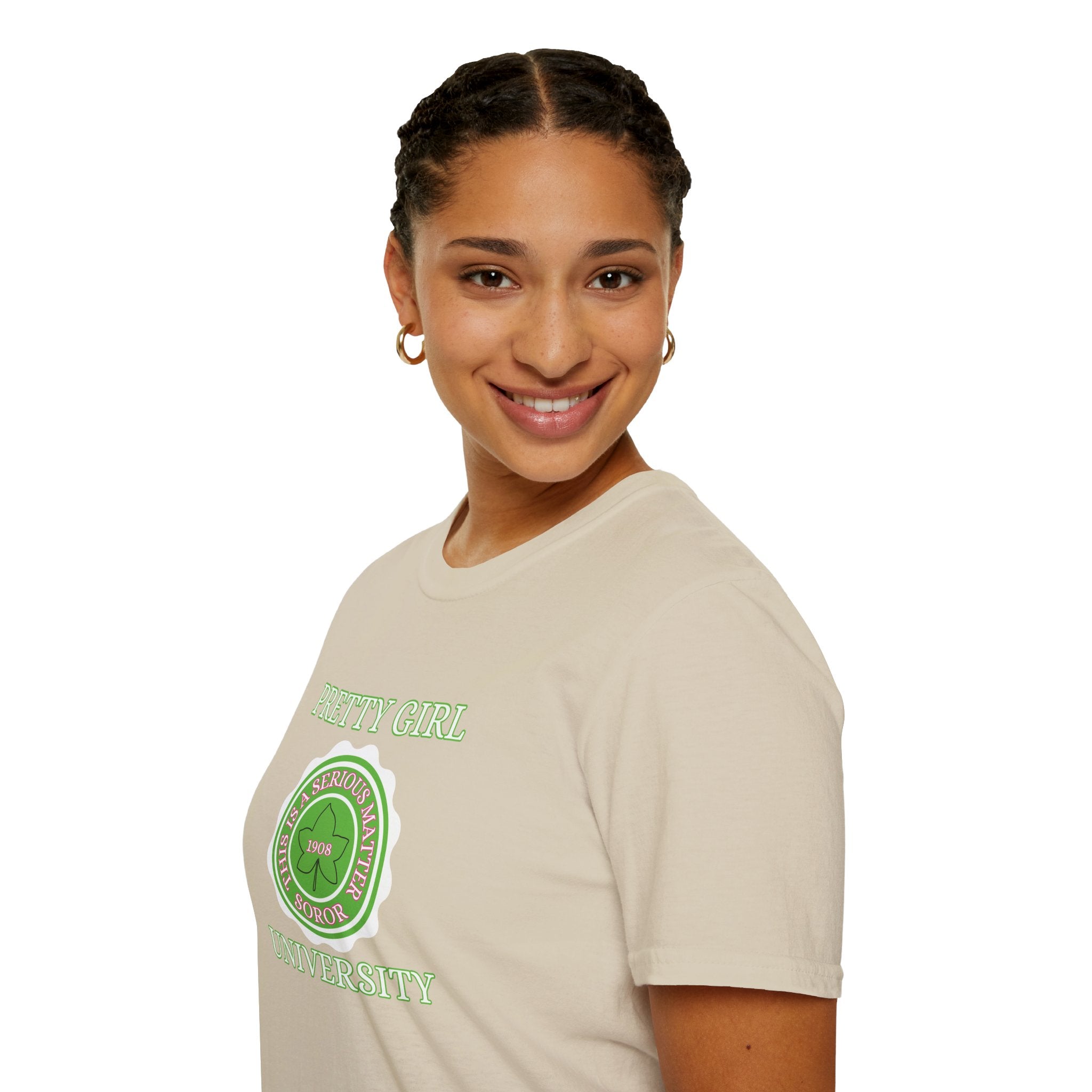 Pretty Girl University T-Shirt | Chic Sorority-Inspired Tee for Confident Women