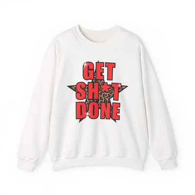 “Get Stuff Done” Motivational Graphic Sweatshirt | Bold Leopard Star Design