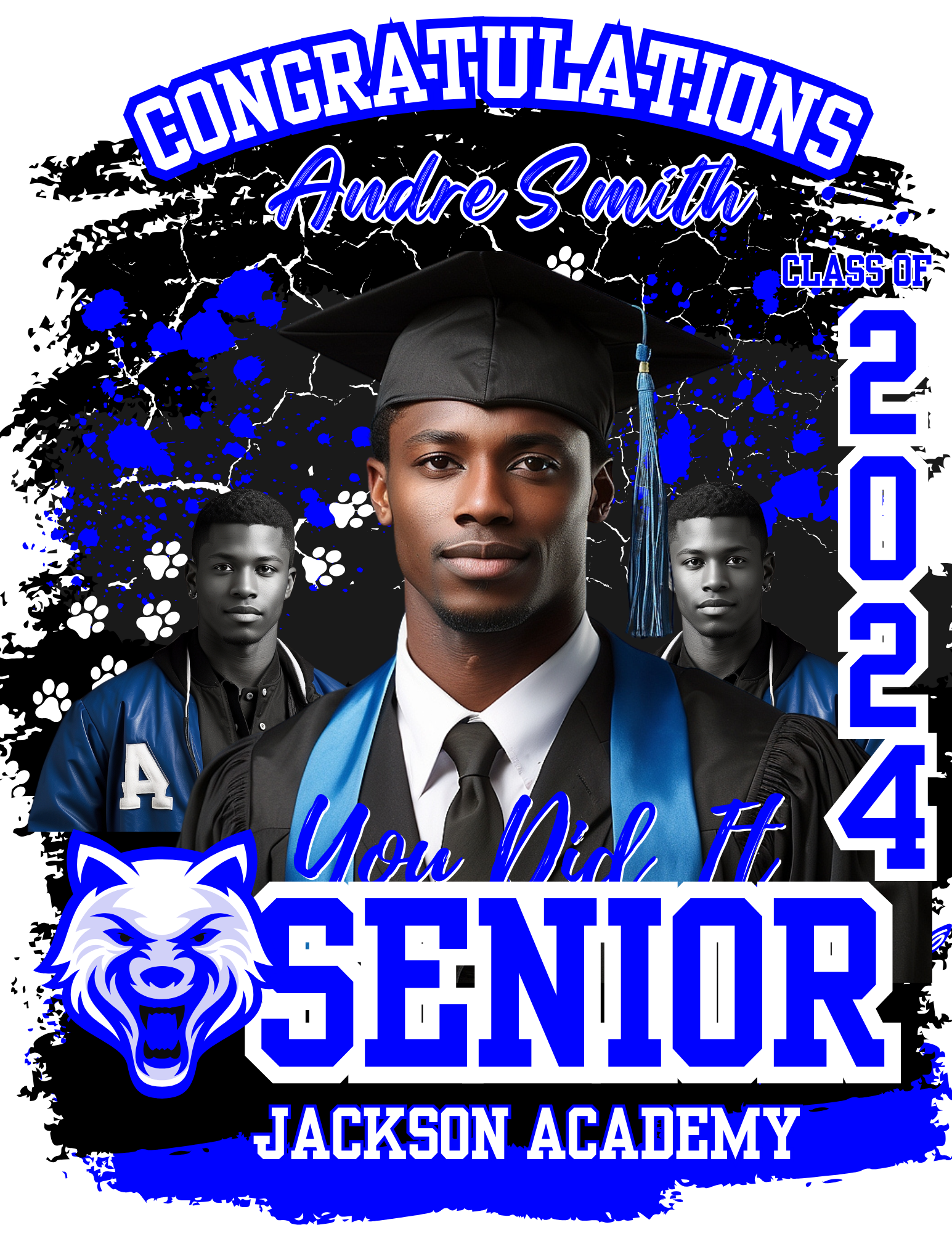 Blue Graduation Editable Design