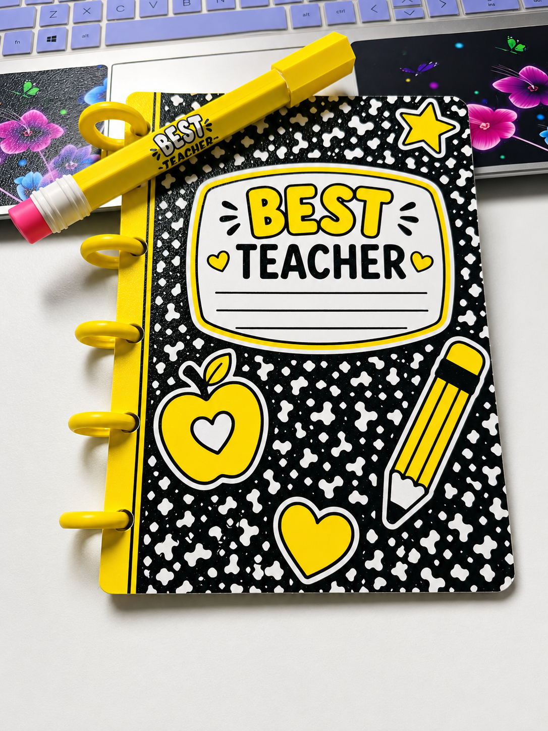 Best Teacher 3D Printed Notebook & Pen Bundle