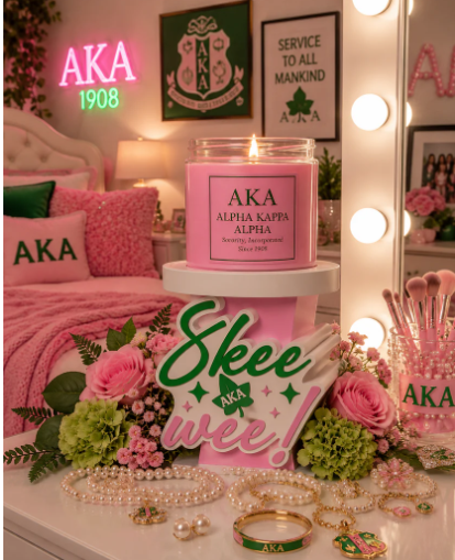 AKA Sorority-Inspired Candle Display