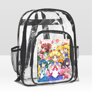 Custom Clear Backpack – Stylish & School-Approved with Personalized Front Panel 🌈✨