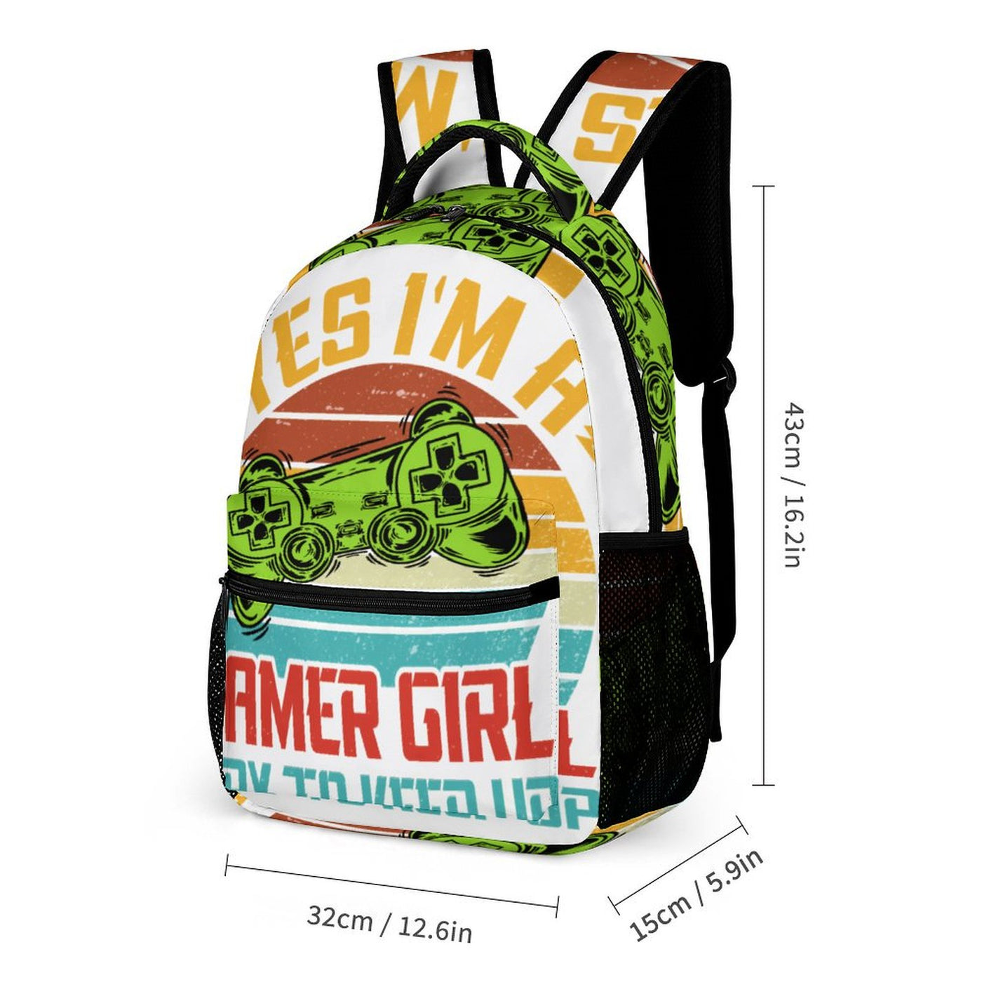 “Yes, I’m a Gamer Girl” Kids Backpack – Customizable & Perfect for School or Play! 🌈