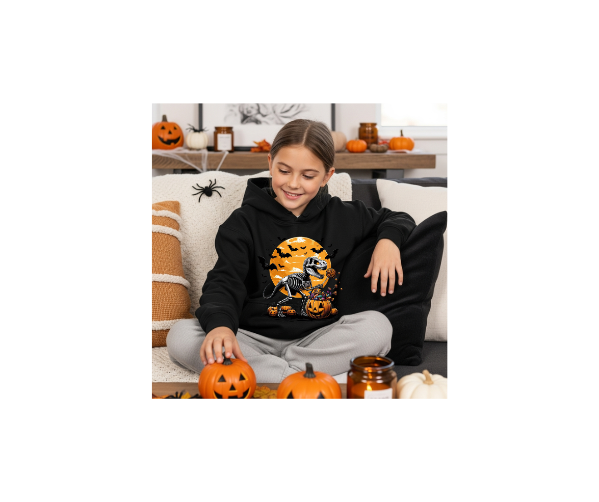 Kids Halloween Dinosaur Skeleton Hoodie