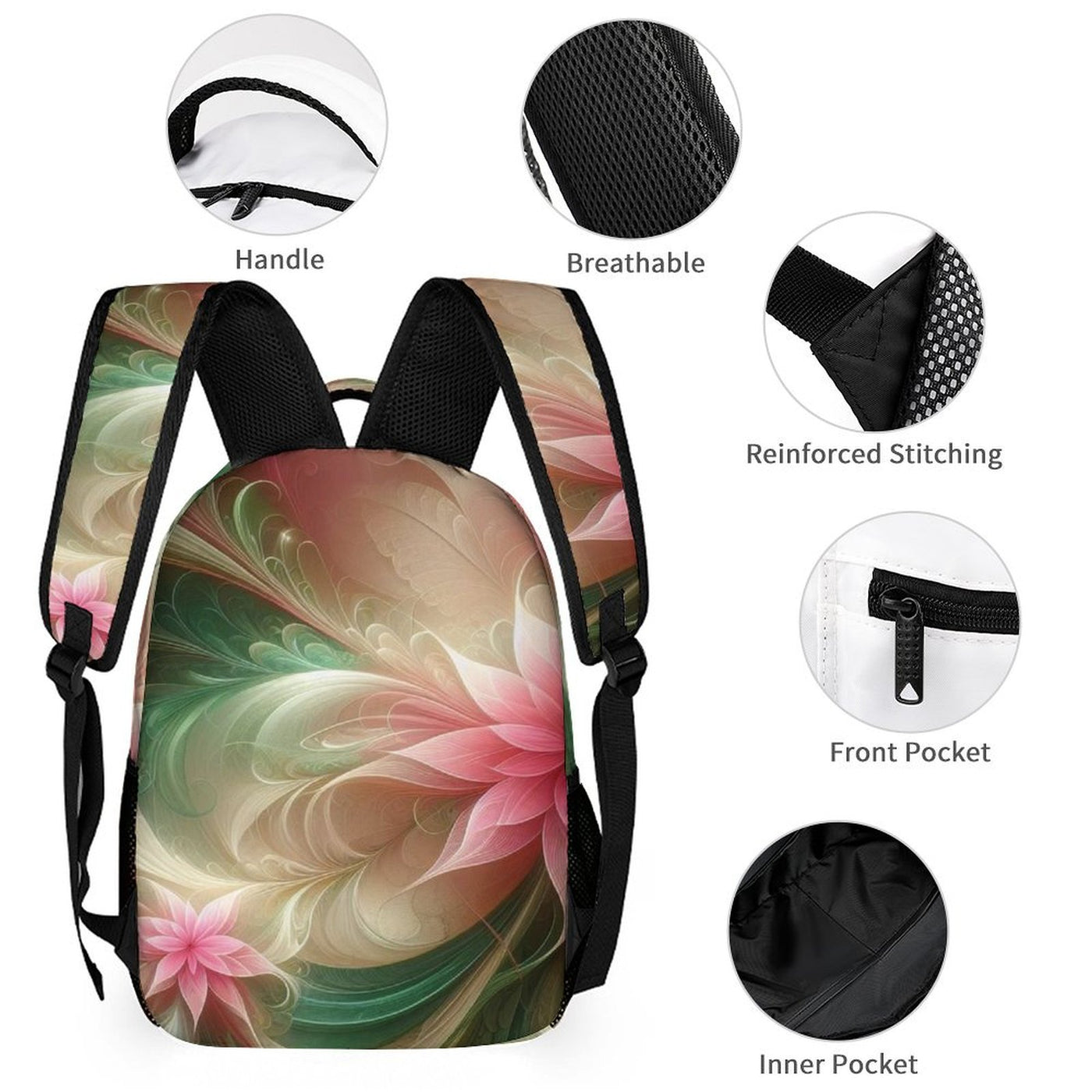 Customizable 3-Piece Floral Backpack Bundle