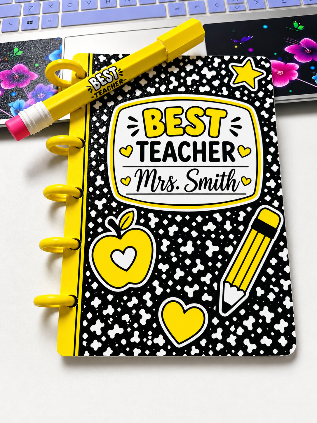 Best Teacher 3D Printed Notebook & Pen Bundle