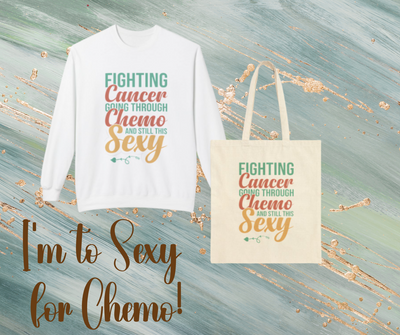 White sweatshirt and beige tote bag with motivational text on a textured background